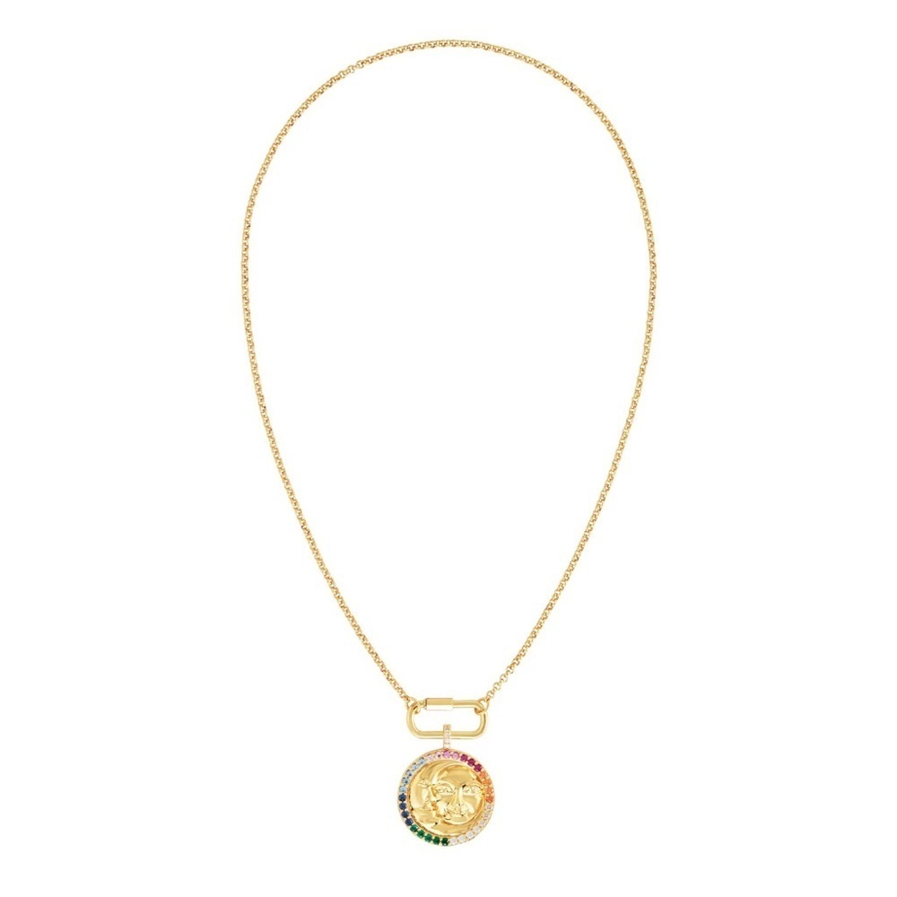 New! CELESTE STARRE Bali Moon Sun 18K Gold Plated Necklace - Picture 3 of 8
